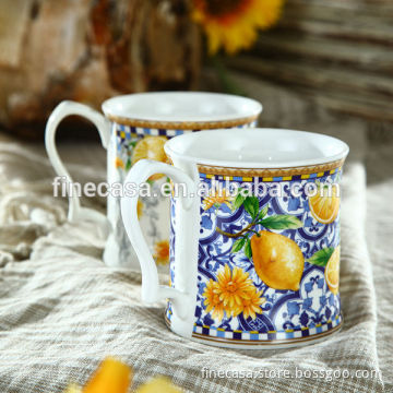 12OZ Elegant New Bone China Thick ceramic mug